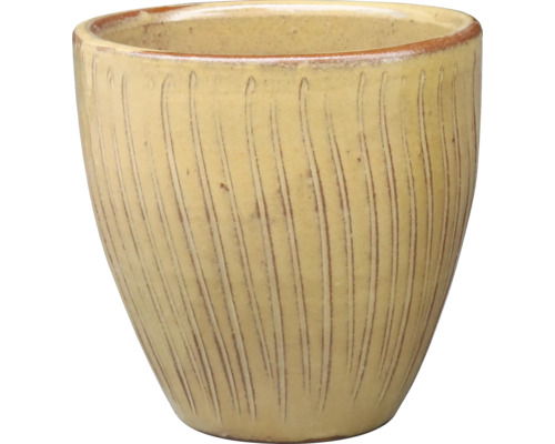 Keramický květináč s vertikálními liniemi