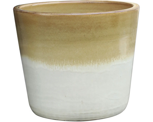 Květináč Mocha White glazovaná keramika Ø 47 cm V 39 cm béžová bílá Keramický květináč