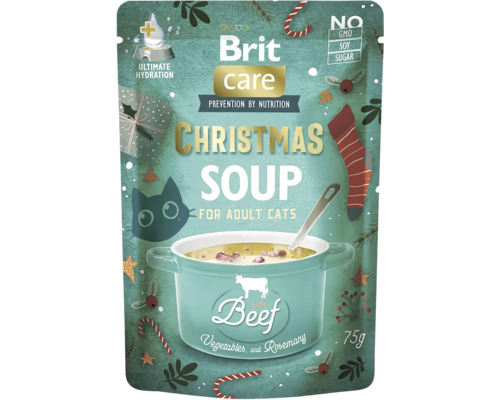Brit Care Vánoční polévka krmivo pro kočky s hovězím masem a zeleninou, 75 g