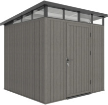 Dřevěný zahradní domek s dveřmi a okny