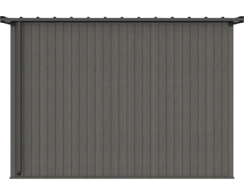 Šedý zahradní box s vertikálními panely