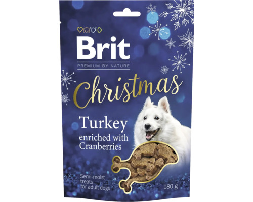 Vánoční pamlsek pro psy BPbN Christmas Semi-moist Treats 180 g poloměkký krůta Brit Premium by Nature Vánoční krůtí pamlsek pro psy