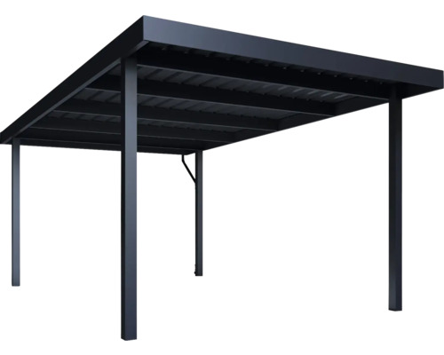 Kovový carport s obdélníkovou střechou