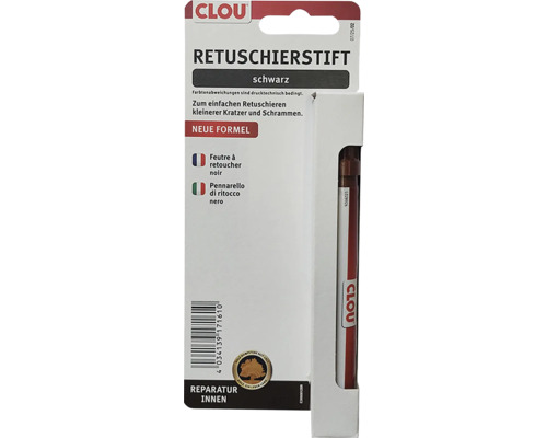 Retušovací tužka Clou č.12 černá Retušovací tužka Clou v černé barvě pro opravy v interiéru