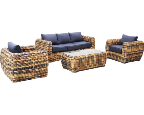 Zahradní nábytek z ratanu se sedačkou, křeslem a stolem