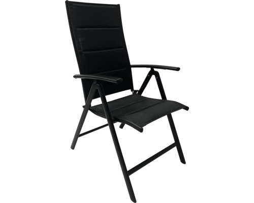 Černá skládací židle pro venkovní použití