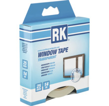 Balení transparentní okenní těsnicí pásky, 25 milimetrů krát 14 metrů