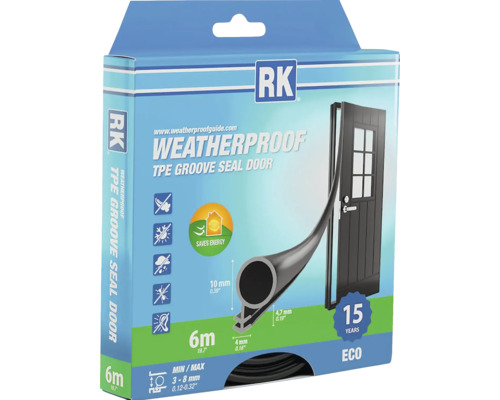 Balení drážkového těsnění RK TPE pro dveře, délka 6 metrů