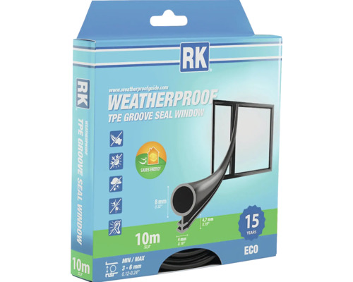 Balení TPE drážkového těsnění pro okna, délka 10 metrů, s logem výrobce