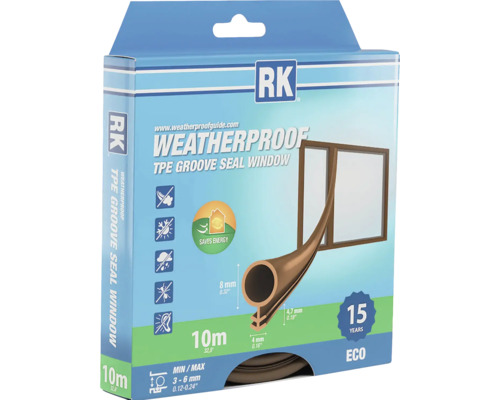 Balení těsnění drážky TPE Weatherproof pro okna, délka 10 metrů