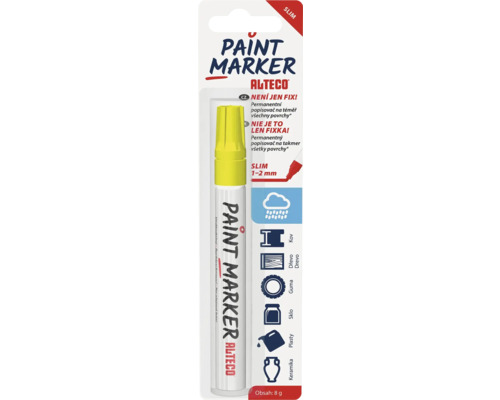 Alteco lakový popisovač, vhodný na kov, dřevo, gumu, sklo, plast a keramiku