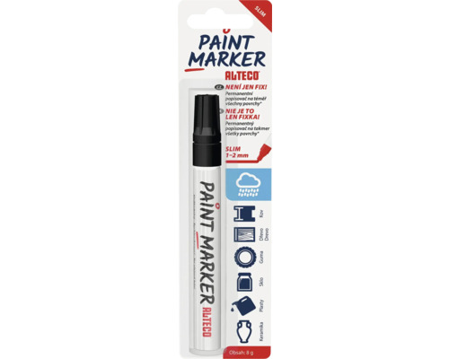 Popisovač Alteco Paint Marker černý Alteco lakový popisovač Slim