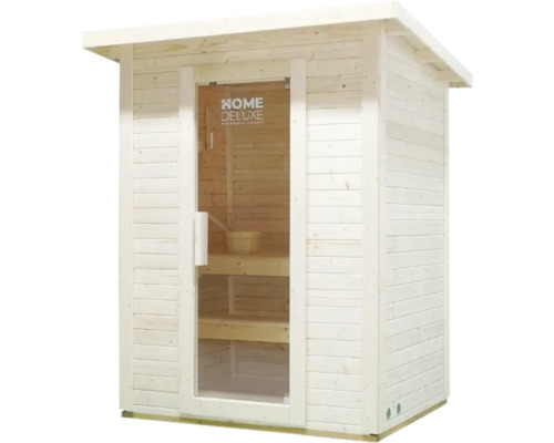 Dřevěná sauna s prosklenými dveřmi a lavicemi