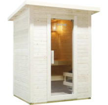 Dřevěná sauna se skleněnými dveřmi