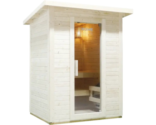 Dřevěná sauna se skleněnými dveřmi