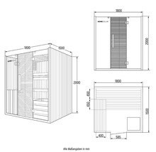 Sauna HOME DELUXE s rozměry