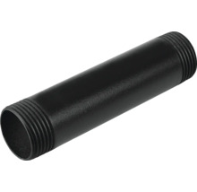 Černá kovová trubková vsuvka se závitem na obou koncích