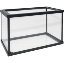 Prázdné skleněné akvárium s černým rámem