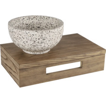 Dekorativní mísa na dřevěném podnosu