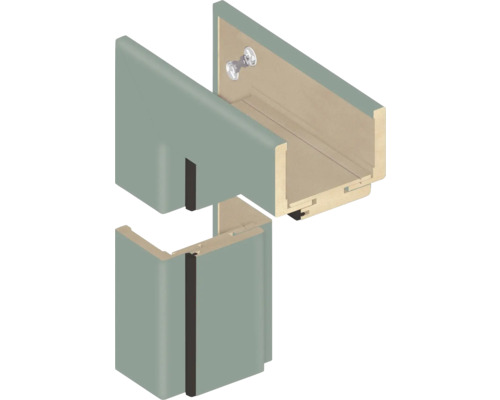 Ilustrace dveřního zárubňového systému s detaily montáže