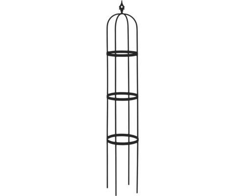 Opora pro rostliny patrová kovová Ø 33 x 200 cm černá Kovová podpěra pro rostliny