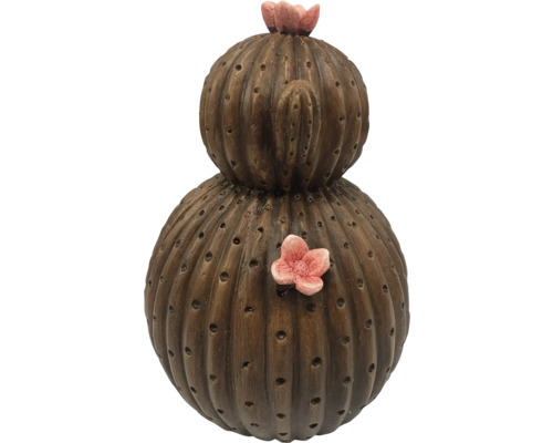 Dekorativní keramický kaktus s květinovými aplikacemi
