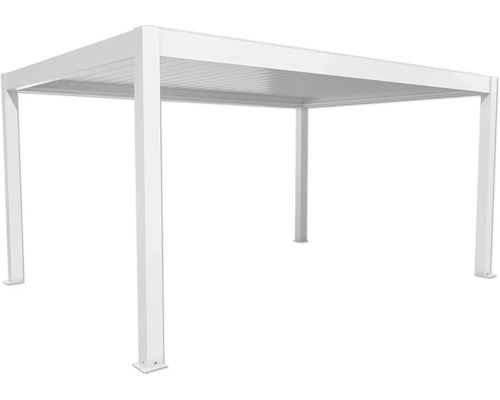 Bílá hliníková pergola s lamelovou střechou do zahrady