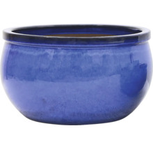 Modrý keramický květináč pro vnitřní použití