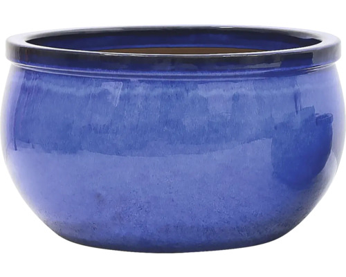 Modrý keramický květináč pro vnitřní použití