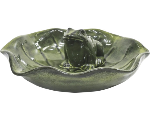 Dekorativní figurka žáby ve tvaru listu