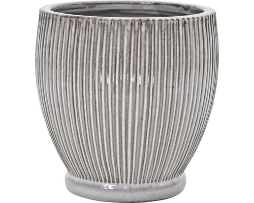 Dekorativní rýhovaný květináč z keramiky