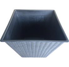 Obdélníkový květináč s ratanovou strukturou