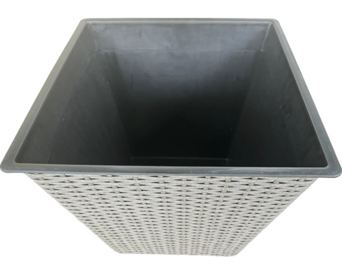 Šedý květináč s pleteným vzorem