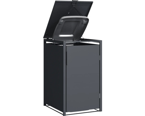 Kontejner na odpad s otevřeným víkem.