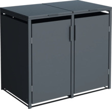 Box na popelnice pro dvě popelnice s dvířky a víkem