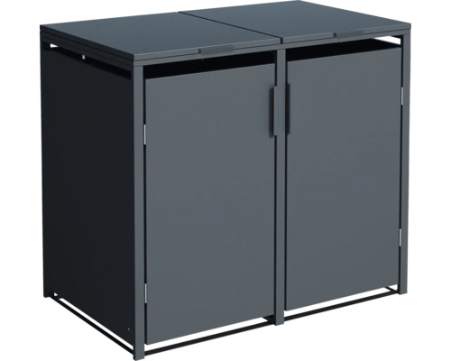 Box na popelnice pro dvě popelnice s dvířky a víkem