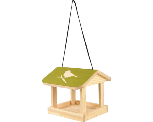 Dřevěný krmítek pro ptáky se zavěšením