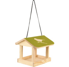 Dřevěné krmítko pro ptáky se závěsem a motivem ptáka