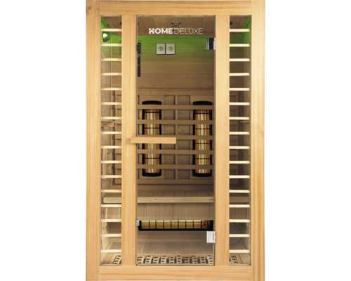 Sauna s infračervenými zářiči a skleněnými dveřmi