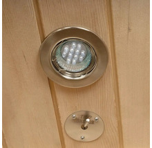 LED světlo a teplotní senzor v sauně