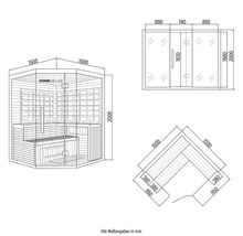 Rozměry sauny Home Deluxe