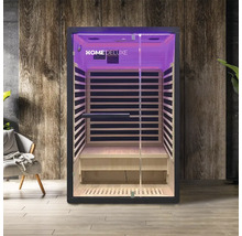 Infračervená sauna se skleněnými dveřmi a dřevěným obložením