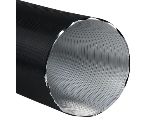 Ohebné hliníkové potrubí s černým pláštěm