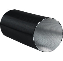 Flexibilní hliníková ventilační hadice s černým vnějším pláštěm