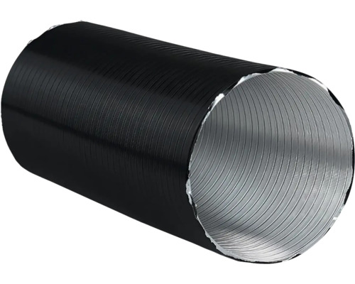 Flexibilní hliníková ventilační hadice s černým vnějším pláštěm