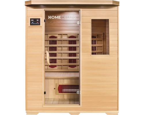 Home Deluxe sauna ze dřeva s ovládacím prvkem a skleněnými dveřmi