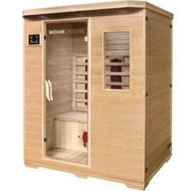 Home Deluxe sauna ze dřeva s ovládacími prvky a skleněnými prvky