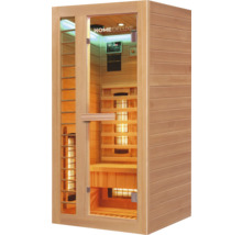 Infrasauna Home Deluxe se skleněnými dveřmi a dřevěným obložením
