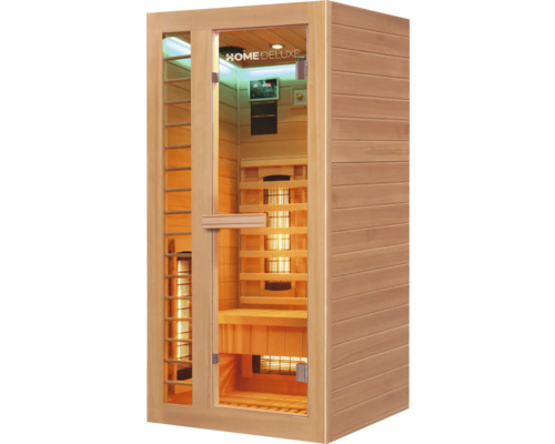 Infrasauna Home Deluxe se skleněnými dveřmi a dřevěným obložením