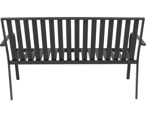 Kovová zahradní lavice s područkami a opěradlem